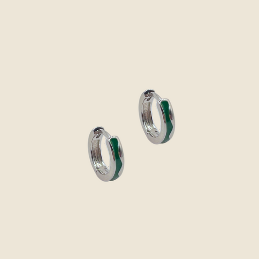 Enamel Earring Silver