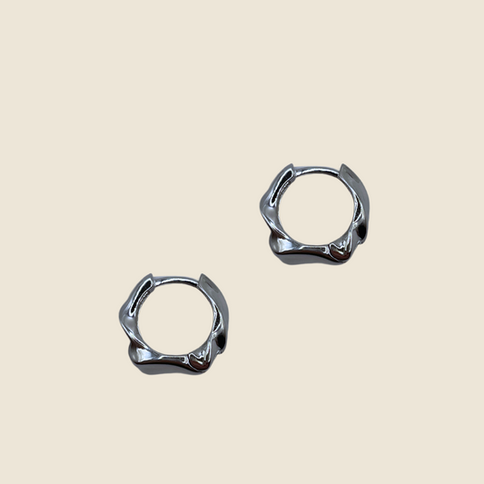 Chunky Organic Earring Silver